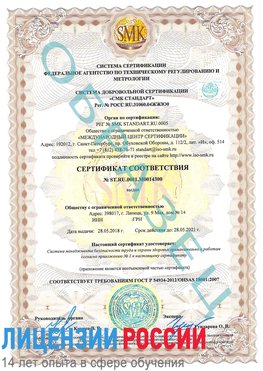 Образец сертификата соответствия Новомичуринск Сертификат OHSAS 18001